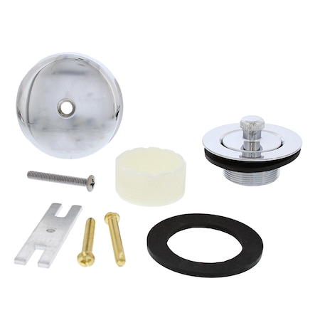 Jones Stephens Chrome Plated One-Hole Lift and Turn Tub Drain Trim Kit, Includes Two-Hole Conversion Bar B51032